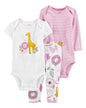 Newborn Baby Girls Clothes Set Pure Cotton Clothes Soft Cute Animal Kids Bodysuits+Pants Outfit Toddler 3Pcs Kids Bebe 6-24M