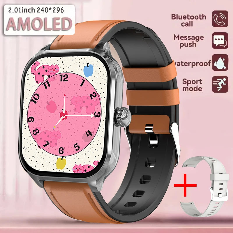 2025 New Smart Watch Men Women Gifts 2.01'' Full Touch Screen Sport Fitness Tracker Smartwatch Men BT Calls Digital smarthwhatch