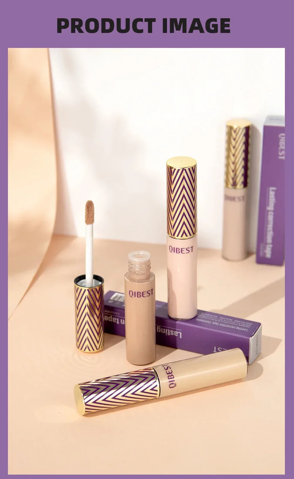 QIBEST Concealer Liquid Foundation Face Makeup Women Brightening Cream Full Coverage Concealer Lasting Modify Corrector Skin