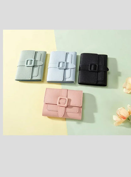 Candy Color Small Wallets PU Leather Coin Pures Ladies Card Holder Standard Short Purses for Women Solid Purses Practical