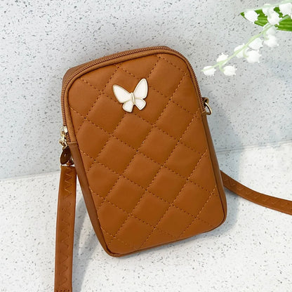 PU Leather Shoulder Bag Fashion Mini Embroidery Crossbody Bag Women Fashion Mobile Phone Bags Waterproof Handbag Female Wallet