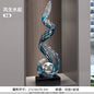 Home Decor Wind and Water Rising Decorations,Blue Resin Sculpture Luxury Living Room Entrance Vertical Art Decoration Customized