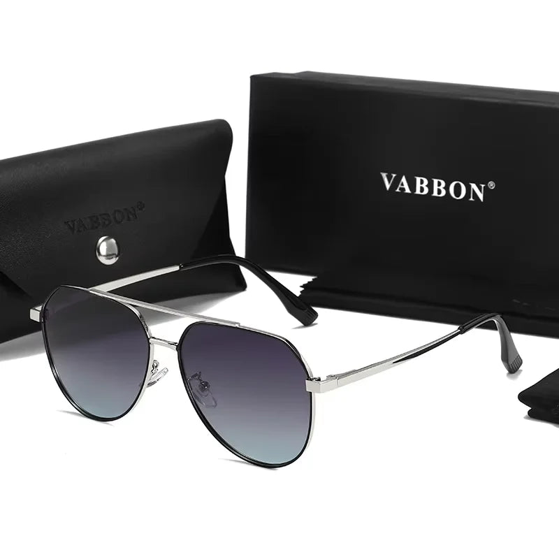 Polarized Sunglasses For Men Large Metal Frame Sun Protection And UV Protection Sunglasses Aviator Sunglasses Frog Mirro 9542
