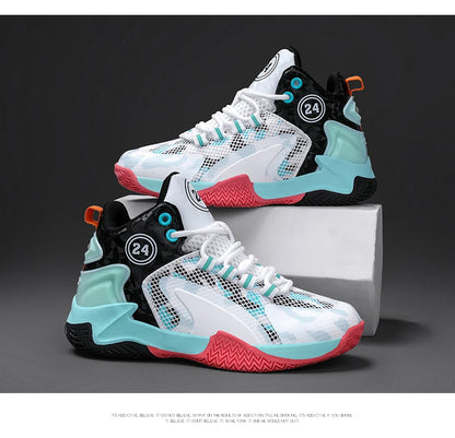 Kids Basketball Shoes Boys Sneakers Non-slip Child Trainer Basket Shoes Outdoor Leather Children Sport Shoes