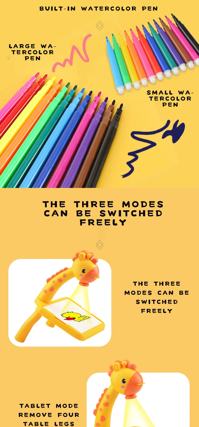 Kids Painting Board Toys Children LED Projector Art Painting Table Desk Arts Toy  Educational Learning Paint Tool Toy For Girl