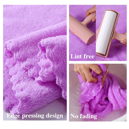 2PC Bath Towels Set Super Soft Highly Absorbent Quick-drying Coral Velvet Bath Towel For Adults Hotel & Spa Use