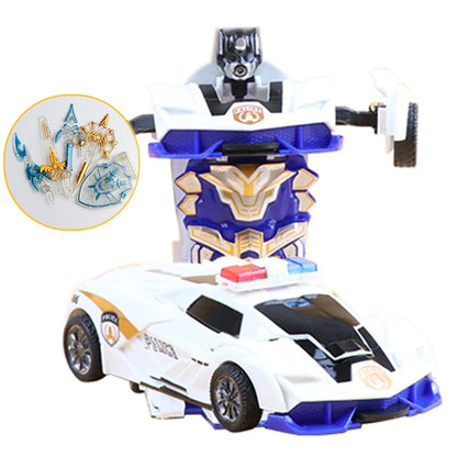 Kids Toys One-key Deformation Car  Automatic Transform Robot Diecasts Toy Funny Mini 2 In 1 Plastic Model Car Amazing Gifts Boys