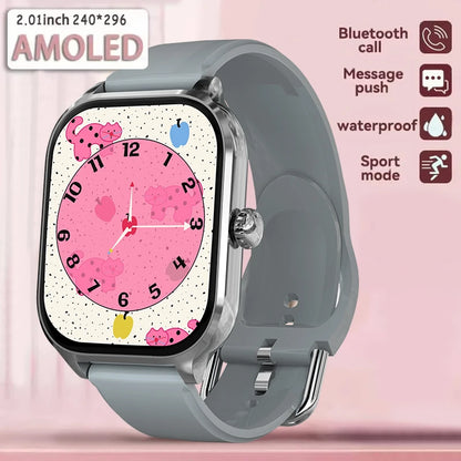 2025 New Smart Watch Men Women Gifts 2.01'' Full Touch Screen Sport Fitness Tracker Smartwatch Men BT Calls Digital smarthwhatch