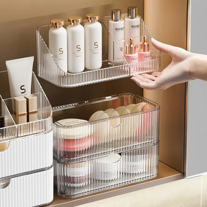 Bathroom Storage Boxes Transparent  Cosmetics Dormitory Accessories Organizer Modern Style Convenient Organization Home
