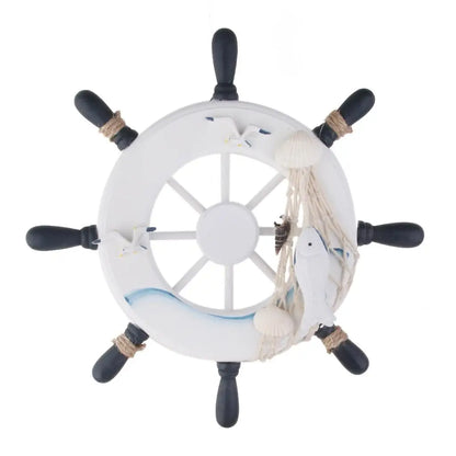 Magideal Nautical Beach Wooden Boat Ship Steering Wheel Home Wall Hanging Decor