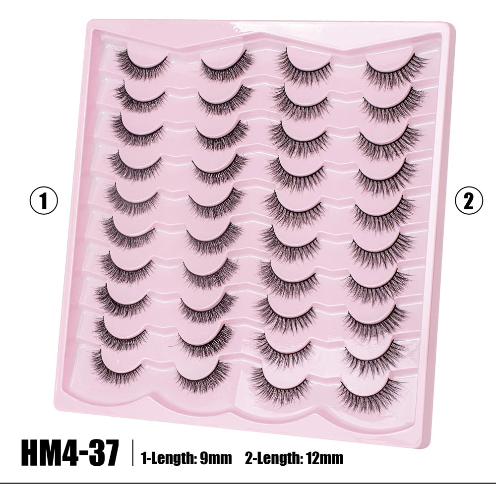 2 Style 20 Pairs Eyelash 3D Natural Mink False Eyelashes Makeup Fake Eye Lashes Faux Cilios Make Up Beauty Tools Wholesale