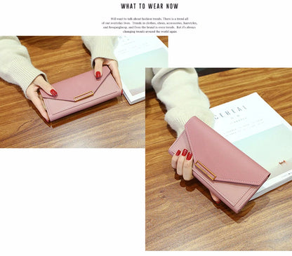 Multi-functional Wallet For Women Large Capacity PU Leather Women's Purses Long Hasp Cards Holder Ladies Money Coins Clutch Bag