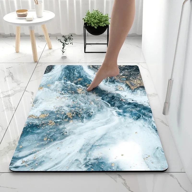Bathroom Rugs Soft Diatomaceous Earth Floor Mat Super Absorbent Toilet Carpet Door Foot Mats Bath Non-slip Rubber Shower Rug Pad