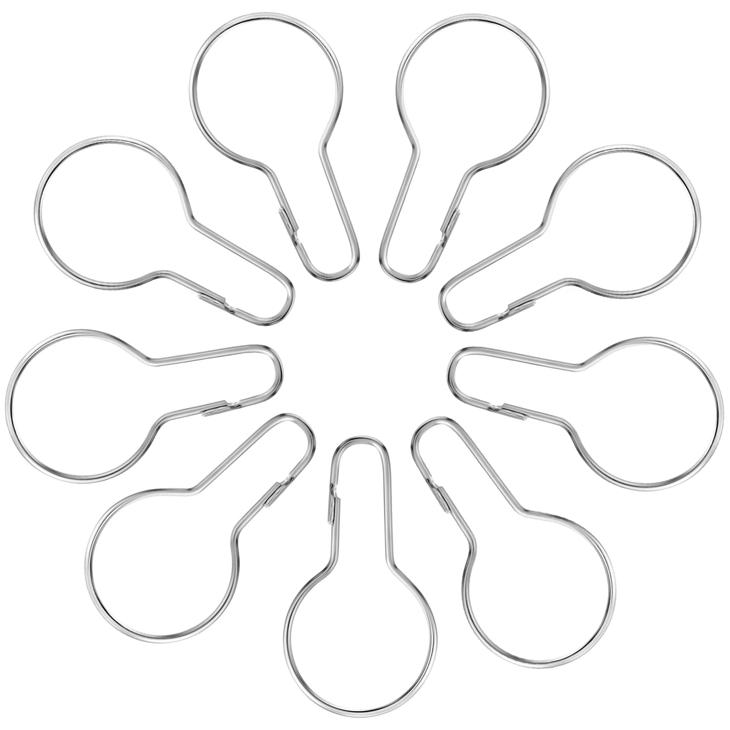 Curtain Hooks Set Silver Ring Curtain Hook Accessories Bathroom Gourd Shape Shower Hooks Multifunctional Hardware Fittings