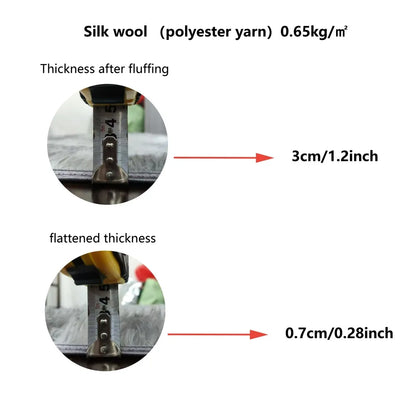 VIKAMA Long Pile Soft Carpet Living Room Bedroom Bedside Non Slip Skin Friendly Carpet Ins Nordic Style Home Decor Carpet