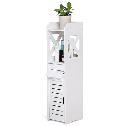 Bathroom Cabinet White Wooden Bathroom Cabinet Toilet Storage Shelf  Organizer Toilet Cabinet Wooden Bathroom Cabinet