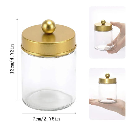 Bathroom Vanity Storage Organizer Set -- Farmhouse Decor Qtip Holder for Cotton Swabs,Makeup Sponges,Flossers,Paper Clips