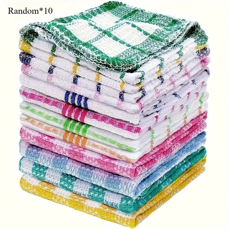 10pcs Dish Towels Featuring a Nest Design. They Dry Rapidly, Possess Excellent Water Absorption, Are Suitable for Hand Washing