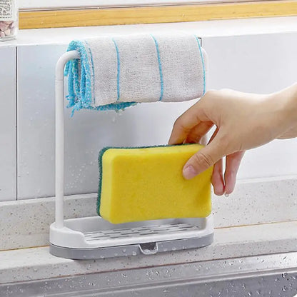 Kitchen Sink Storage Rack Dish Cloth Hanger Towel Organizer Holders Sponge Drain Shelf with Drain Tray household Gadgets