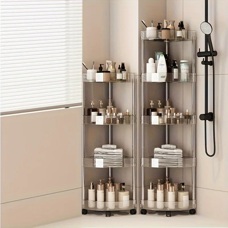 Shelf Trolley Bathroom Organizer Shelves Kitchen Home Large Capacity Storage Rack Acryl Cart Corner Cosmetic