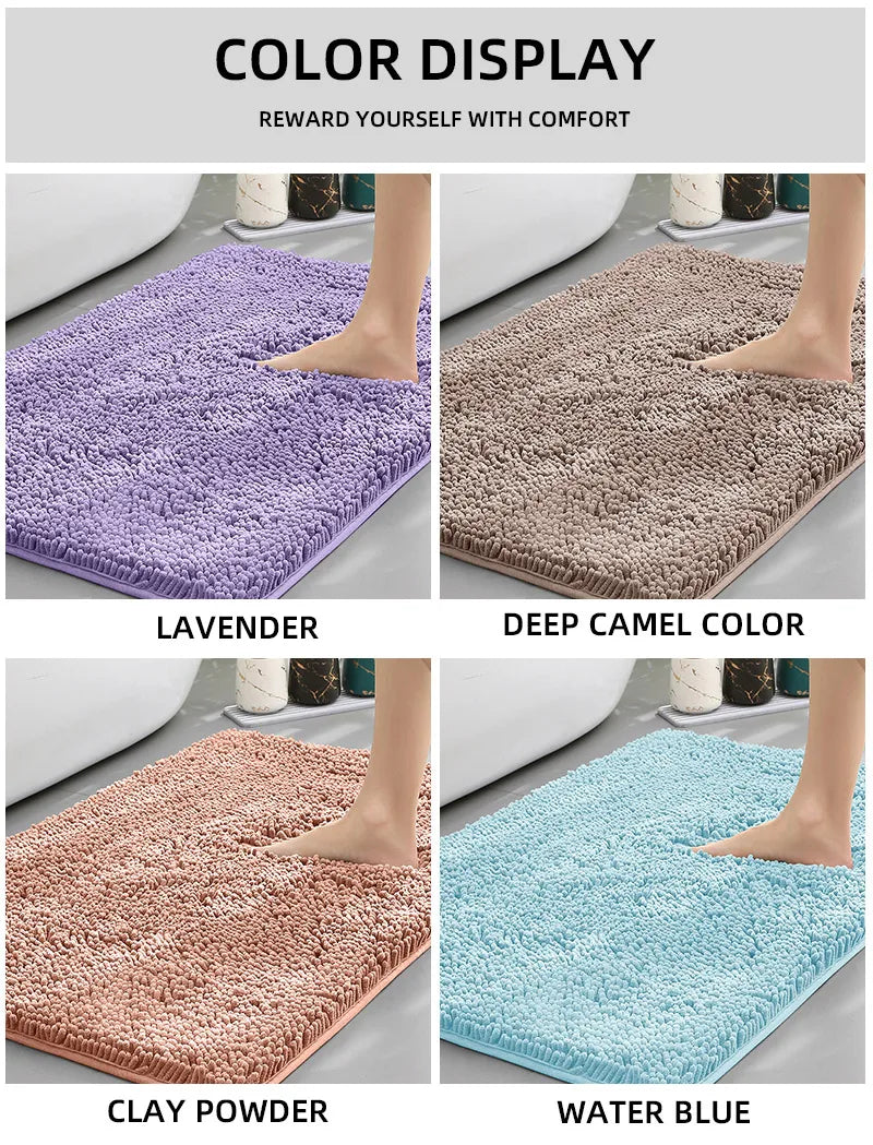 Bathroom mat chenille absorbent carpet bathroom bathtub room living room door bathroom absorbent pad