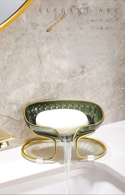 Bathroom Soap Dish Light Luxury Toilet Shower Soap Holder with Drain Water Soap Storage Case Tray Container Bathroom Gadgets