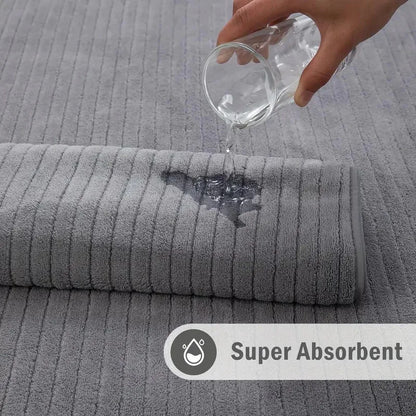 8 Pcs Bath Towel Set - Included 4 Washcloths, 2 Face Towels & 2 Bath Towels - Absorbent & Quick Dry, Ideal for Bathroom, Gym