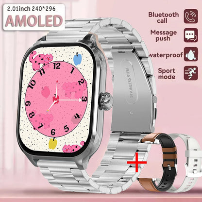 2025 New Smart Watch Men Women Gifts 2.01'' Full Touch Screen Sport Fitness Tracker Smartwatch Men BT Calls Digital smarthwhatch