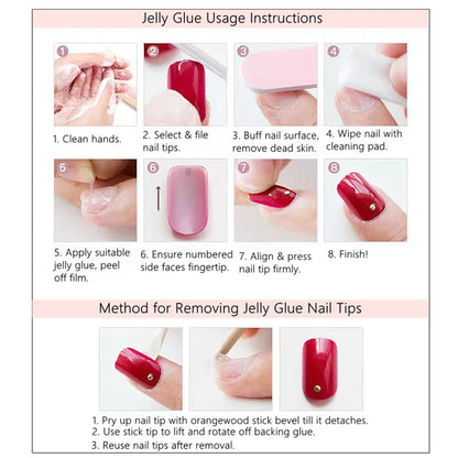 2 Sets Short Fake Nail Designs Red Stilettos Woman Artificial Press On Fake Nails For Gluing DIY Lady Finger Tip Manicure Tools
