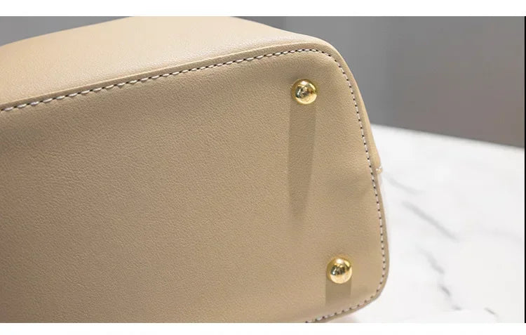 Summer Women's PU Leather Bucket Bag - Fashion Crossbody Shoulder Tote, Brand Designer Messenger Purse for Ladies