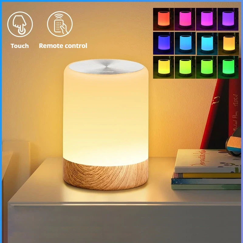 16 Colors Smart Touch Bedside Table Lamp RGB USB Rechargeable Night Light Desk Lamp Bedroom Decoration Gift Dining Table Light