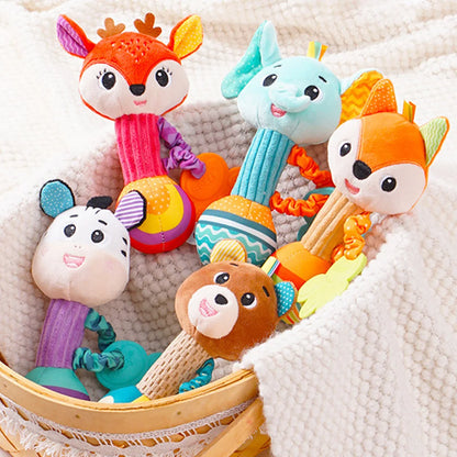 Baby Rattles Soft Hand Grab Sensory Shaker Teething Toys for BabiesSensory Plush Animal Toys for 0 12 Months Newborn Toys Gifts