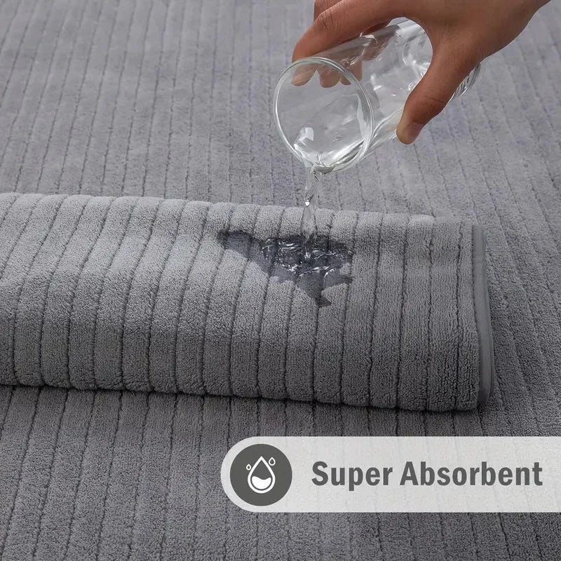 8 Pcs Bath Towel Set - Included 4 Washcloths, 2 Face Towels & 2 Bath Towels - Absorbent & Quick Dry, Ideal for Bathroom, Gym