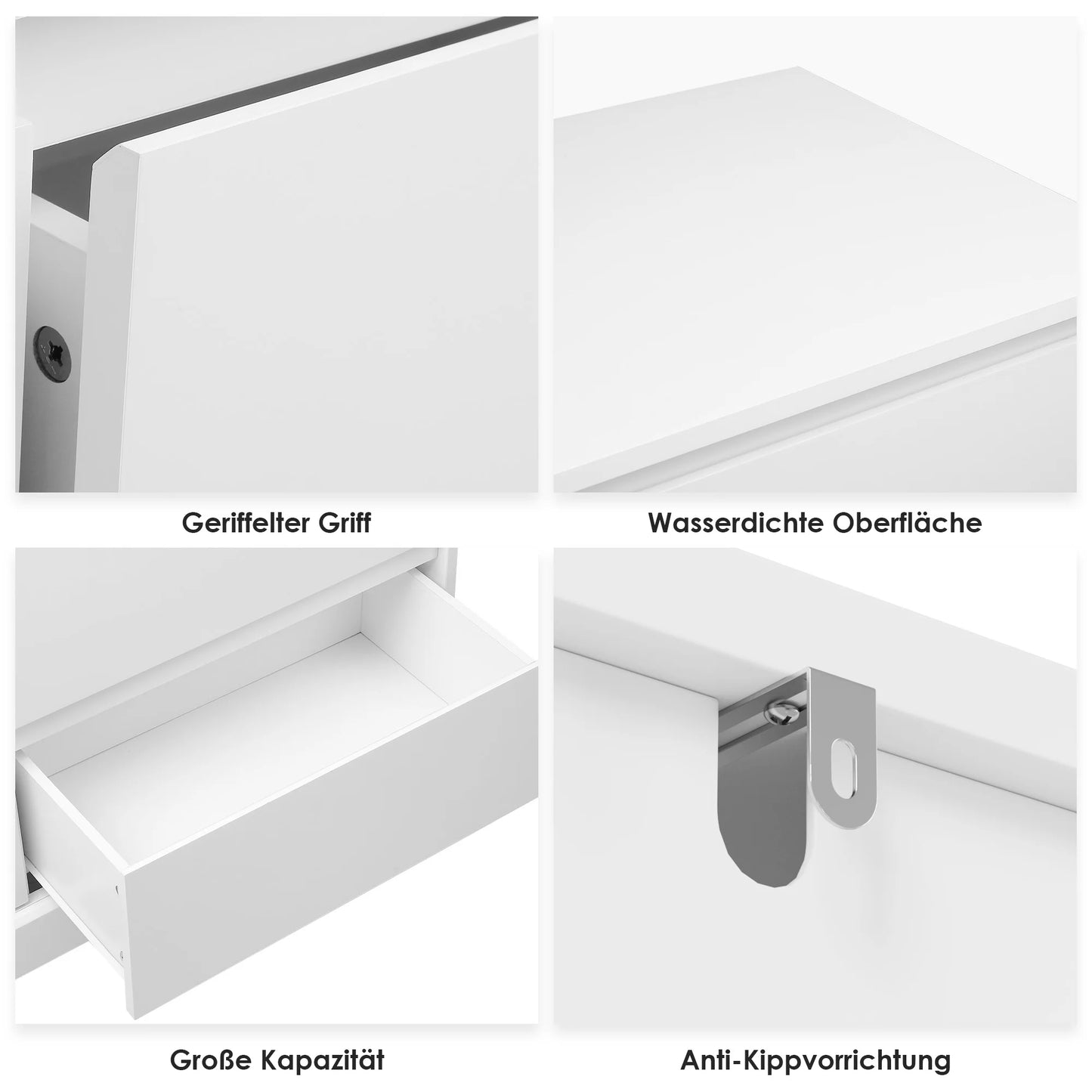 Getone White Chest of Drawers Bedroom, Tall Chest of Drawers with 6 Drawers, Bedroom Furniture Dresser Storage Cupboard Cabinet  Bedroom Dresser, for Dining Room Living Room Hallway 120x40x82cm