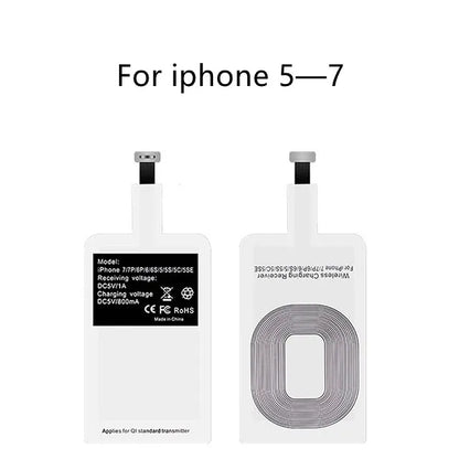 Wireless Charger Receiver Support Type C/Micro USB/Lightning Fast Wireless Charging Adapter For iPhone 5 Android Wireless Charge