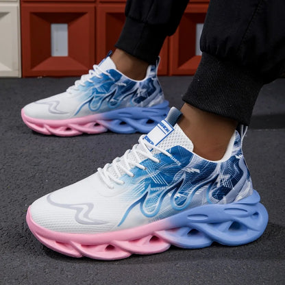 Unisex Running Shoes Women Men Lightweight Mesh Breathable Comfortable Flat Soft Tennis Shoes Summer Lace-up Sneakers Woman