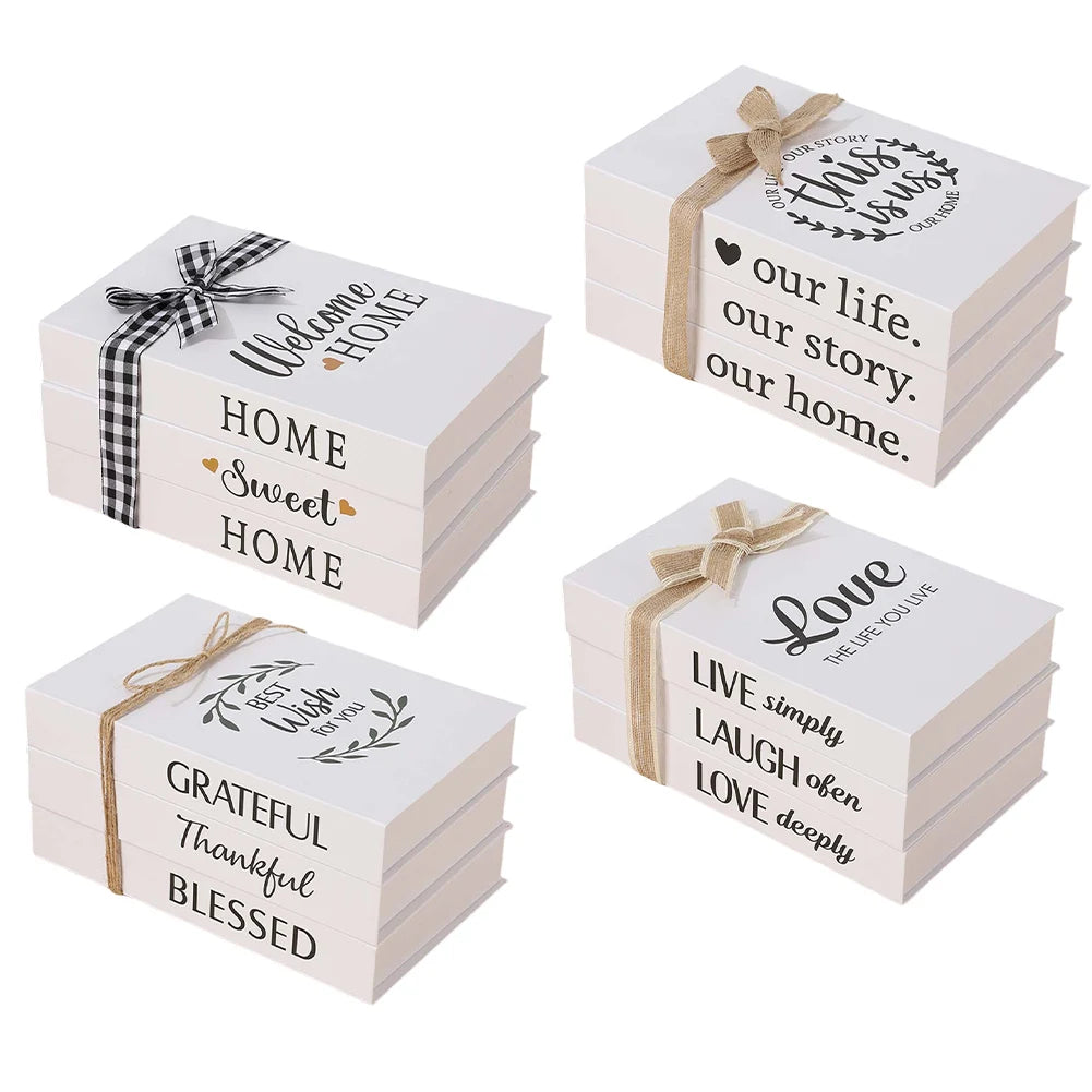 Decorative Book Stacks Folding Simulation Books Farmhouse Style Decor Charming Bookshelf Decoration Bookshelf Decor