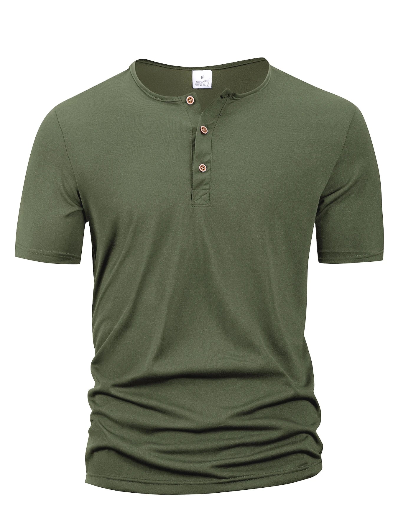 Summer Men Henley Collar T-shirts Button Slim Casual Male Solid Color Short Sleeve Men Sports T-shirt Polo shirt Tops