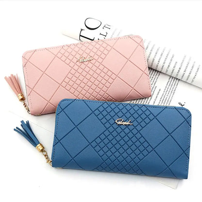 Women Fashion PU Leather Coin Purse Long Zipper Card Holder Large Capacity Wallet HandBags Money Pocket Phone Bag Wristlet Bags