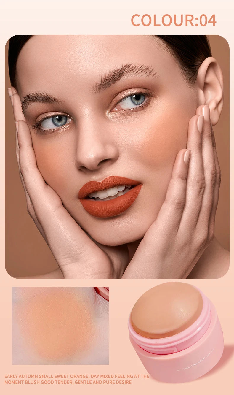 6 colors Waterproof Blush Cream - Long-Lasting, Multi-Use Makeup for Women