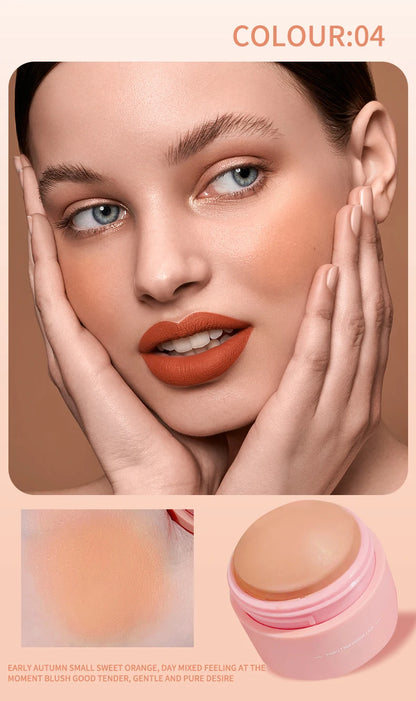 6 colors Waterproof Blush Cream - Long-Lasting, Multi-Use Makeup for Women