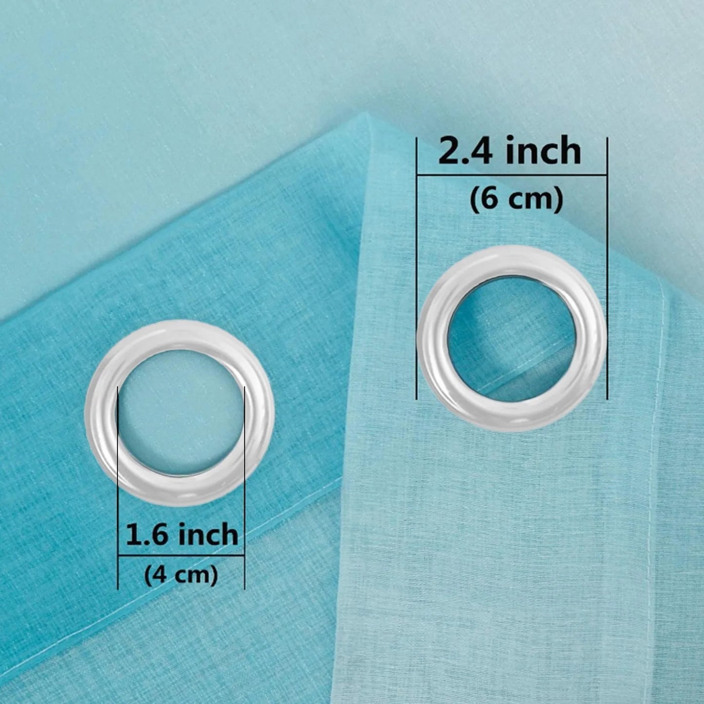 Blackout Curtains for Bedroom Faux Grommet Light Filtering Semi Sheer Gradient Window Curtain for Living Room Heat Blocking