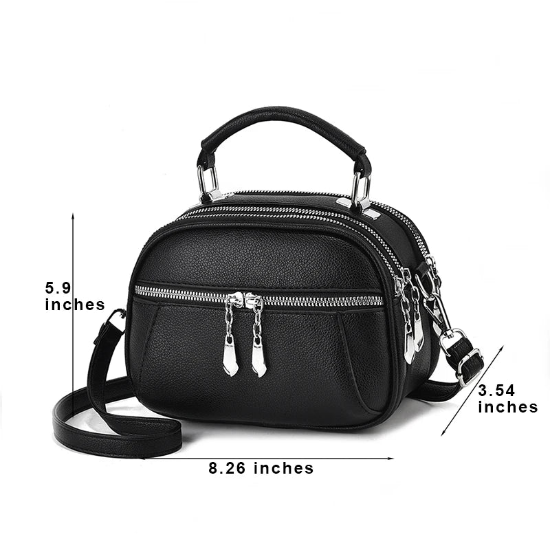 Women Small Purses and Handbags PU Leather Solid Color Zipper Shoulder Bag Cross Body Bags Small Wallets Short Handle Bag