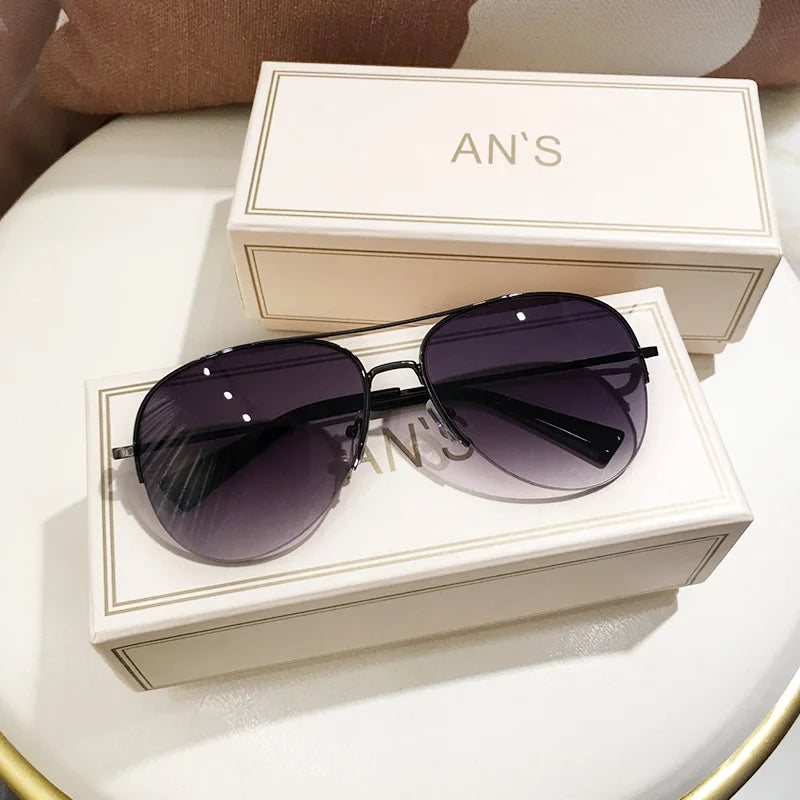 Classic Sunglass Aviator Metal Frame Outdoor Sports Anti-UV 400 Driving Sunglasses Glasses Unisex Ins Style Trendy Hip Hop