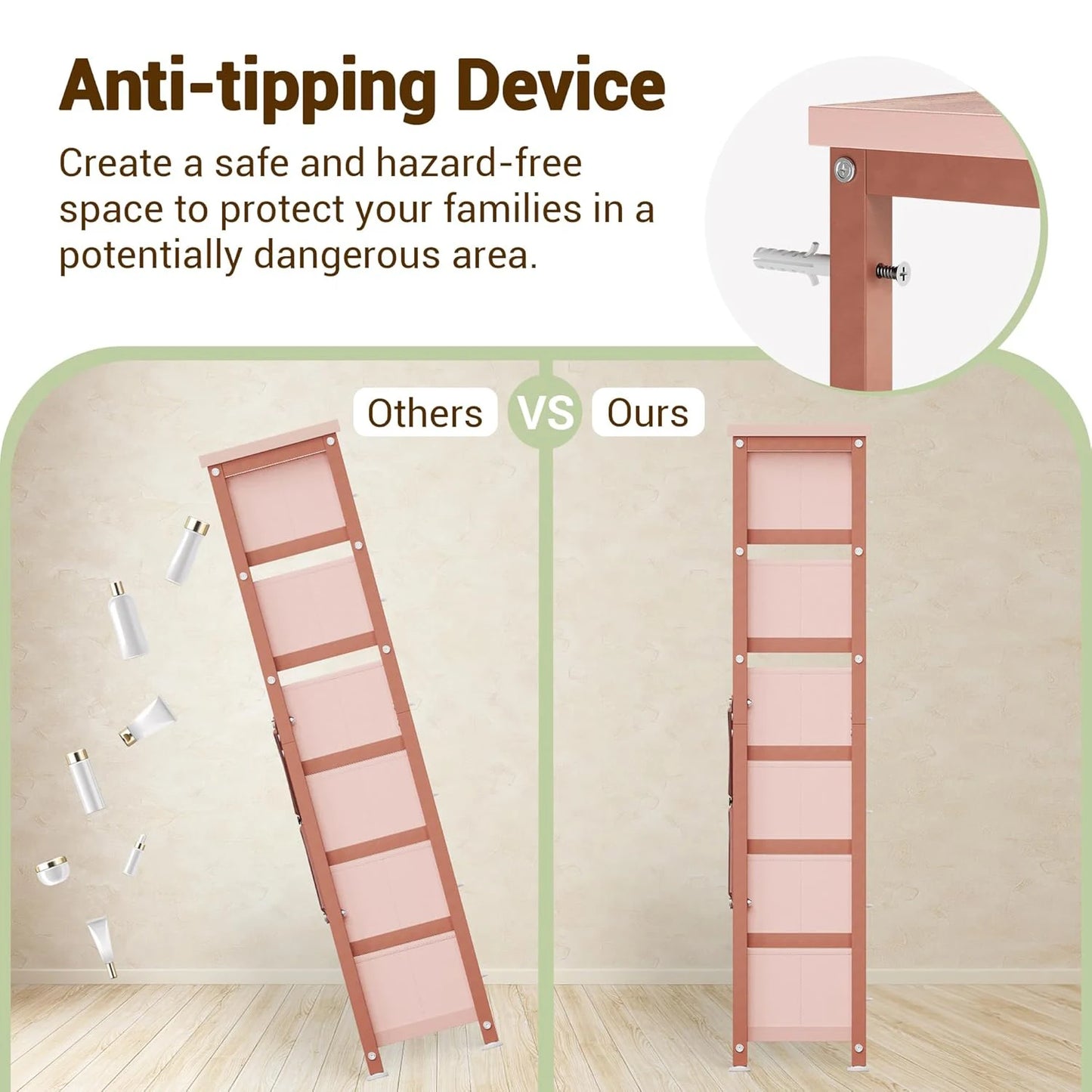 Dresser for Bedroom with 16 Drawer, Dressers & Chests of Drawers, Tall Dresser for Bedroom, Dresser Organizer with Fabric Bins