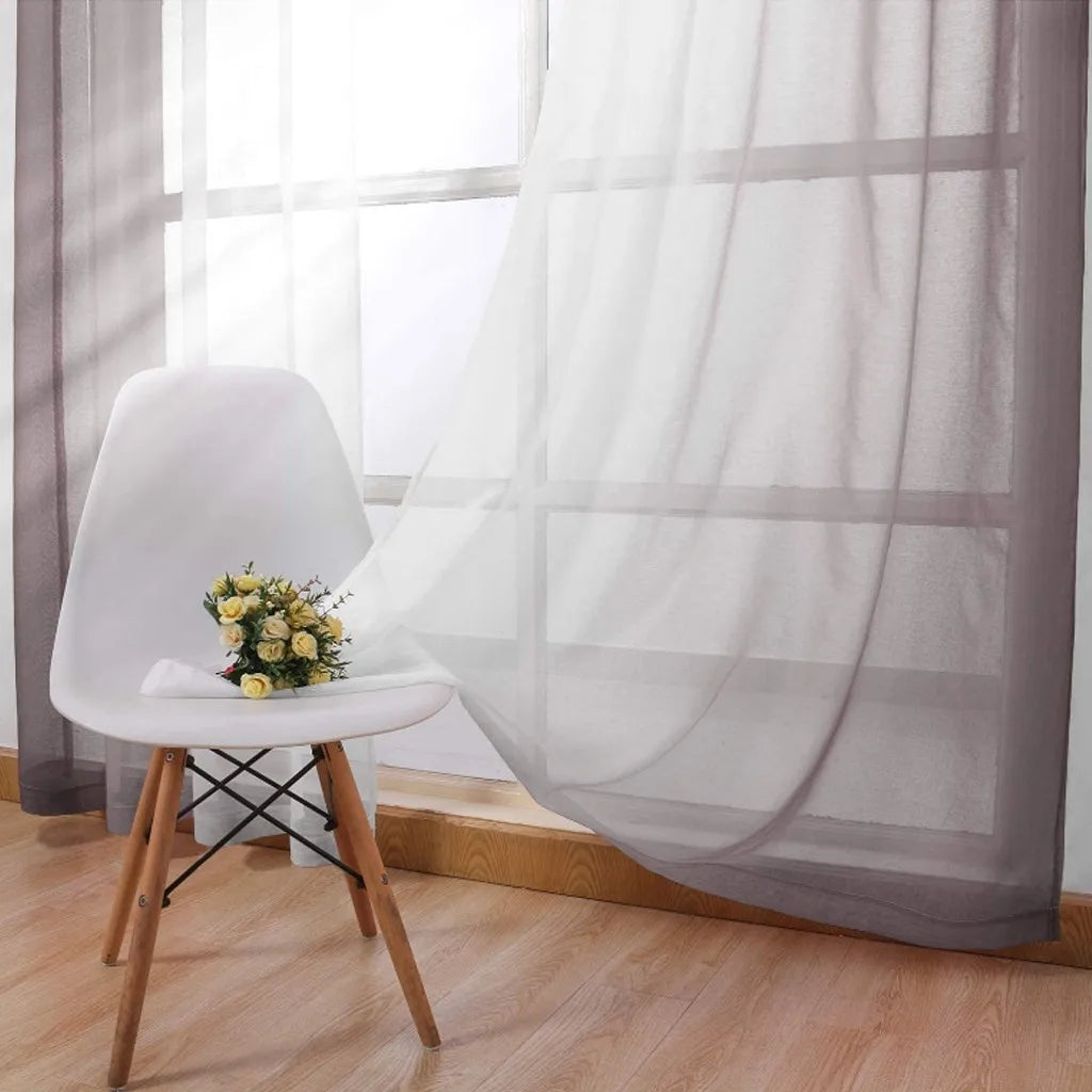 Blackout Curtains for Bedroom Faux Grommet Light Filtering Semi Sheer Gradient Window Curtain for Living Room Heat Blocking