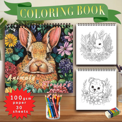 Stress Reduction Colouring Book 30 Sheets, 8.3x 8.3 inch 100gsm Thick Paper, Spiral Bound, Halloween and many other holiday gift