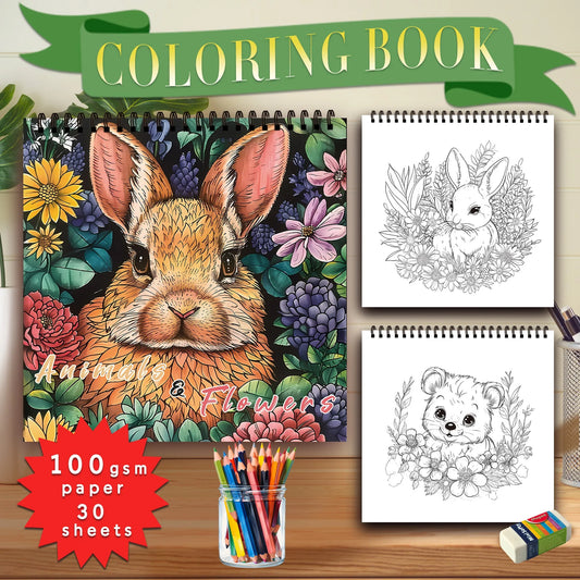 Stress Reduction Colouring Book 30 Sheets, 8.3x 8.3 inch 100gsm Thick Paper, Spiral Bound, Halloween and many other holiday gift
