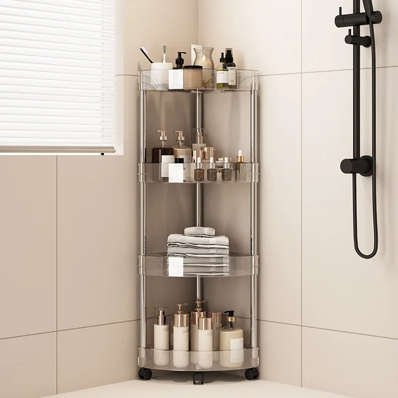 Shelf Trolley Bathroom Organizer Shelves Kitchen Home Large Capacity Storage Rack Acryl Cart Corner Cosmetic