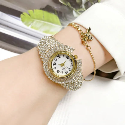 Women Watches Diamond Gold Watch Ladies Wrist Watches Luxury Brand Rhinestone Women's Bracelet Watches Female Relogio Feminino